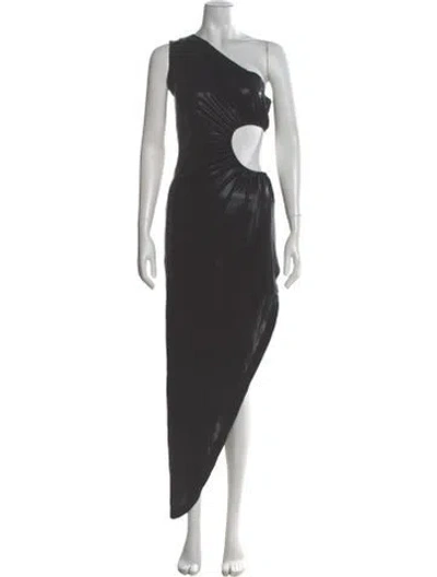 Pre-owned Norma Kamali One-shoulder Long Dress W/ Tags In Gray