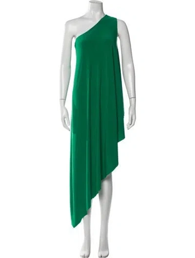 Pre-owned Norma Kamali One-shoulder Long Dress W/ Tags In Green