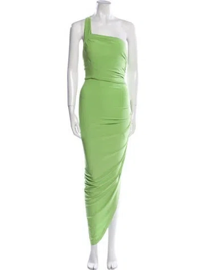 Pre-owned Norma Kamali One-shoulder Long Dress W/ Tags In Green