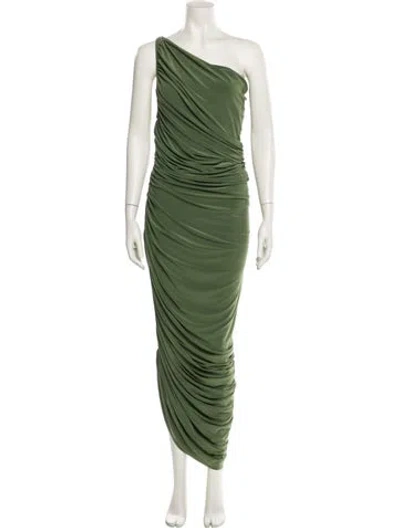 Pre-owned Norma Kamali One-shoulder Long Dress W/ Tags In Green