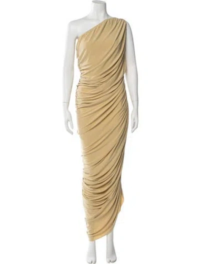 Pre-owned Norma Kamali One-shoulder Long Dress W/ Tags In Neutral
