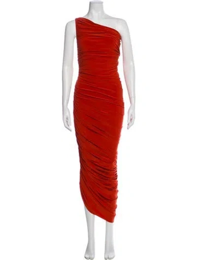 Pre-owned Norma Kamali One-shoulder Long Dress W/ Tags In Orange