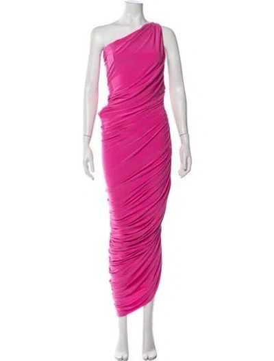 Pre-owned Norma Kamali One-shoulder Long Dress W/ Tags In Pink