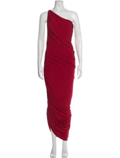 Pre-owned Norma Kamali One-shoulder Long Dress W/ Tags In Red