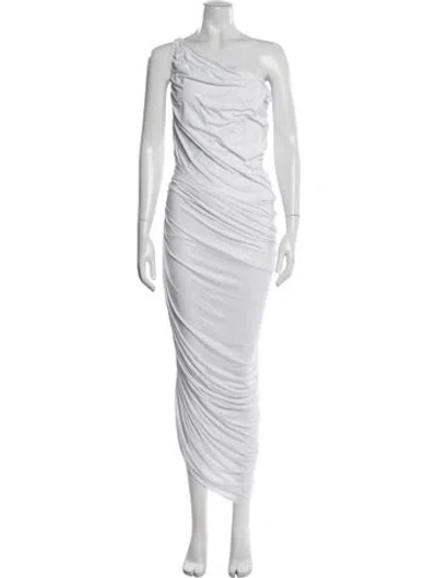 Pre-owned Norma Kamali One-shoulder Long Dress In White