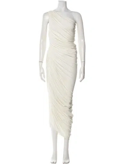 Pre-owned Norma Kamali One-shoulder Long Dress In White