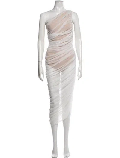 Pre-owned Norma Kamali One-shoulder Long Dress In White