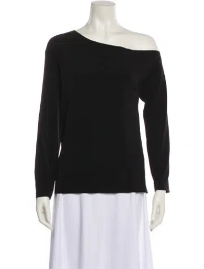 Pre-owned Norma Kamali One-shoulder Long Sleeve Top In Black