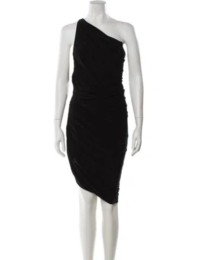 Pre-owned Norma Kamali One-shoulder Midi Length Dress In Black