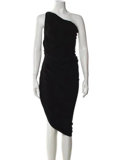 Pre-owned Norma Kamali One-shoulder Midi Length Dress In Black