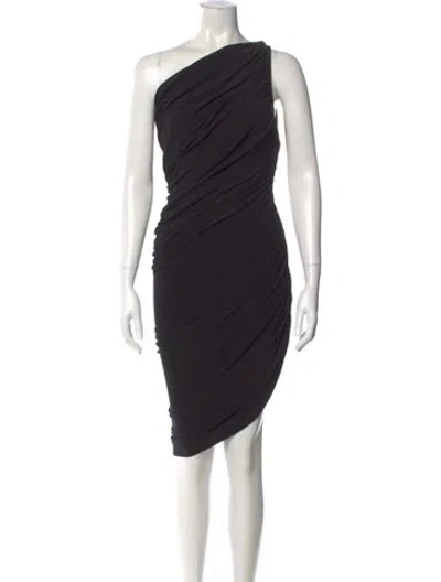 Pre-owned Norma Kamali One-shoulder Midi Length Dress In Black