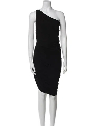 Pre-owned Norma Kamali One-shoulder Midi Length Dress In Black