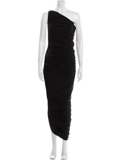 Pre-owned Norma Kamali One-shoulder Midi Length Dress In Black