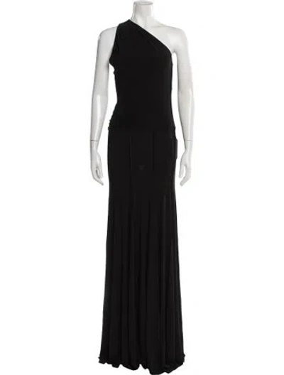 Pre-owned Norma Kamali One-shoulder Midi Length Dress In Black