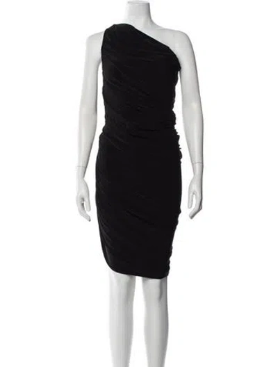 Pre-owned Norma Kamali One-shoulder Midi Length Dress In Black