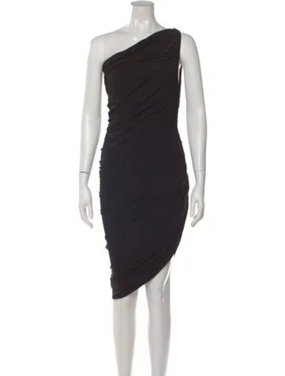 Pre-owned Norma Kamali One-shoulder Midi Length Dress In Black