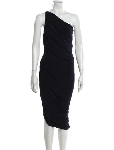 Pre-owned Norma Kamali One-shoulder Midi Length Dress In Black