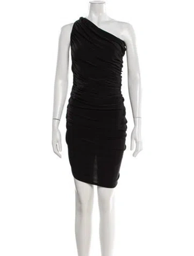 Pre-owned Norma Kamali One-shoulder Midi Length Dress In Black