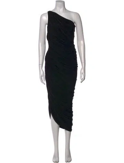 Pre-owned Norma Kamali One-shoulder Midi Length Dress In Black