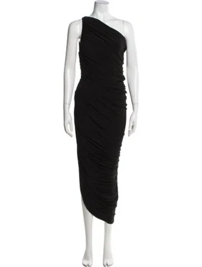 Pre-owned Norma Kamali One-shoulder Midi Length Dress In Black
