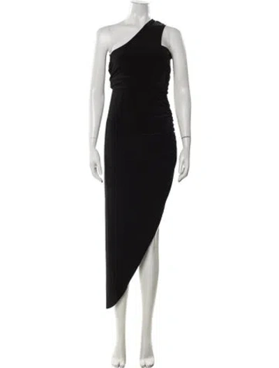 Pre-owned Norma Kamali One-shoulder Midi Length Dress In Black