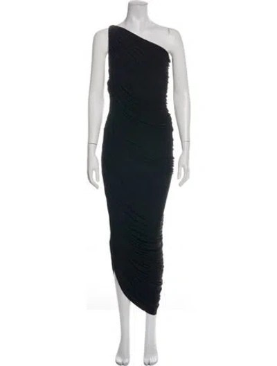 Pre-owned Norma Kamali One-shoulder Midi Length Dress In Black