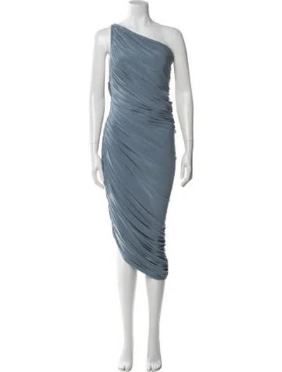 Pre-owned Norma Kamali One-shoulder Midi Length Dress In Blue