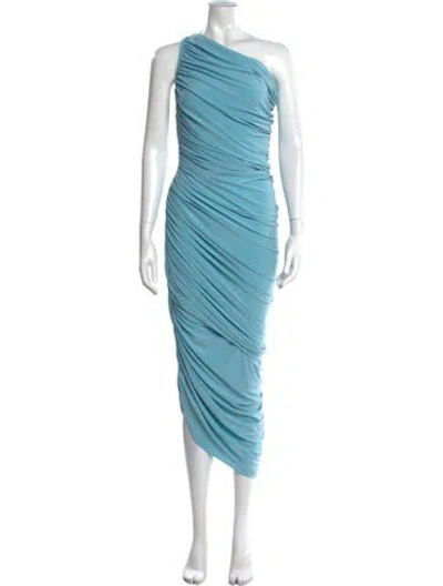 Pre-owned Norma Kamali One-shoulder Midi Length Dress In Blue