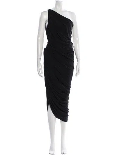 Pre-owned Norma Kamali One-shoulder Midi Length Dress In Blue