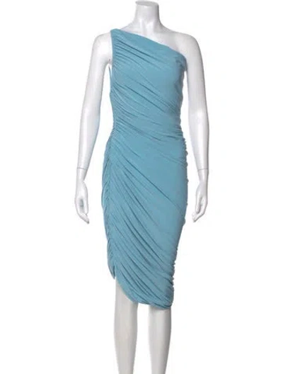 Pre-owned Norma Kamali One-shoulder Midi Length Dress In Blue
