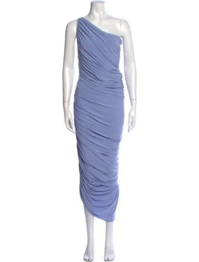 Pre-owned Norma Kamali One-shoulder Midi Length Dress In Blue