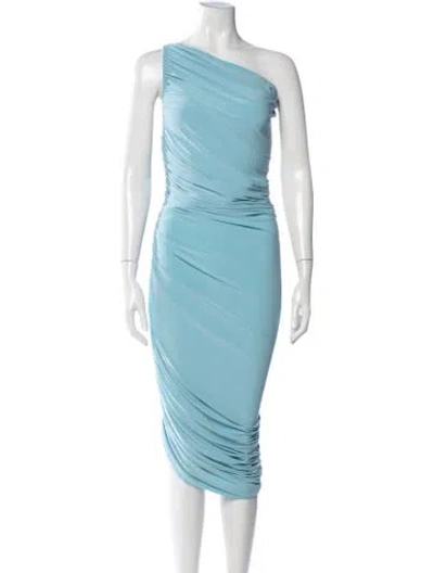 Pre-owned Norma Kamali One-shoulder Midi Length Dress In Blue