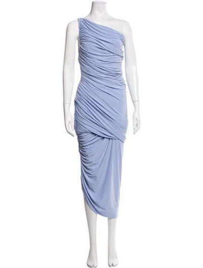 Pre-owned Norma Kamali One-shoulder Midi Length Dress In Blue