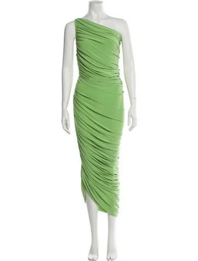 Pre-owned Norma Kamali One-shoulder Midi Length Dress In Green
