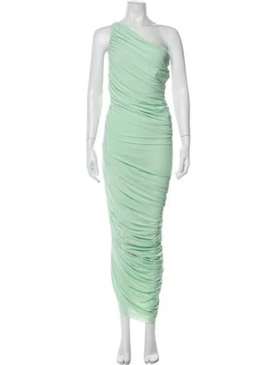 Pre-owned Norma Kamali One-shoulder Midi Length Dress In Green