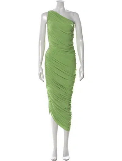 Pre-owned Norma Kamali One-shoulder Midi Length Dress In Green