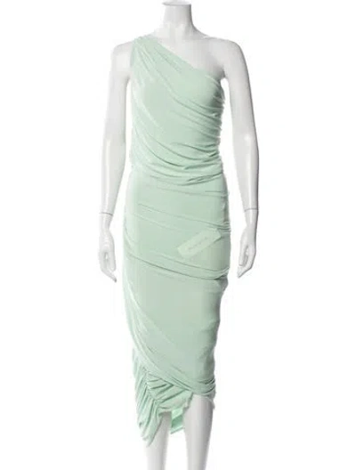 Pre-owned Norma Kamali One-shoulder Midi Length Dress In Green