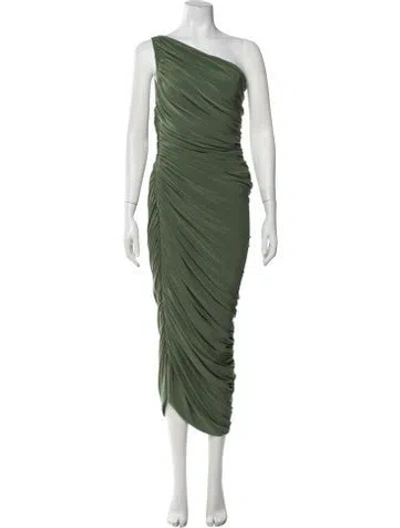 Pre-owned Norma Kamali One-shoulder Midi Length Dress In Green
