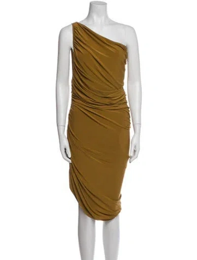 Pre-owned Norma Kamali One-shoulder Midi Length Dress In Neutral
