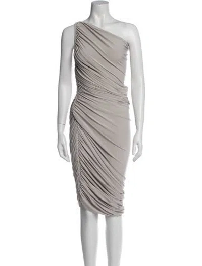Pre-owned Norma Kamali One-shoulder Midi Length Dress In Neutral