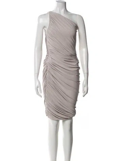 Pre-owned Norma Kamali One-shoulder Midi Length Dress In Neutral