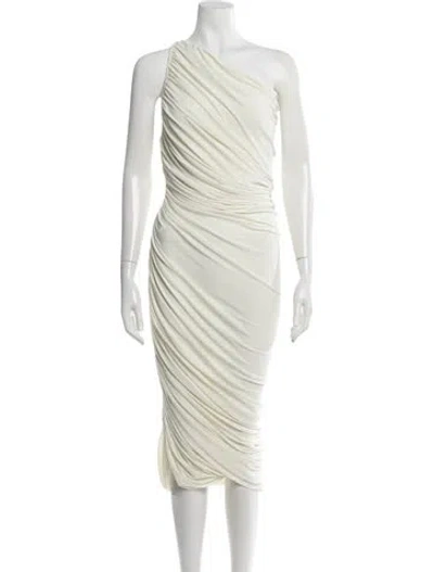 Pre-owned Norma Kamali One-shoulder Midi Length Dress In Neutral