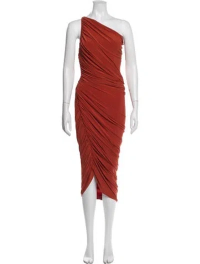 Pre-owned Norma Kamali One-shoulder Midi Length Dress In Neutral