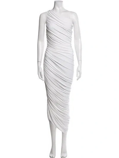 Pre-owned Norma Kamali One-shoulder Midi Length Dress In Neutral