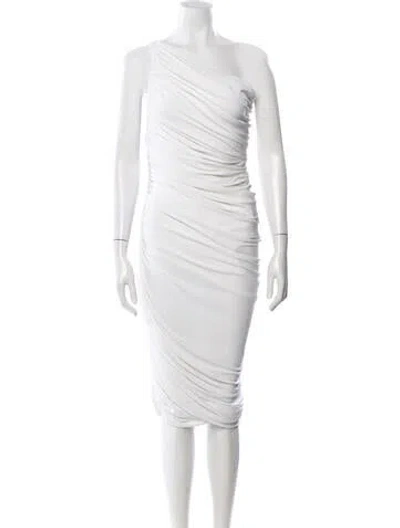 Pre-owned Norma Kamali One-shoulder Midi Length Dress In Neutral