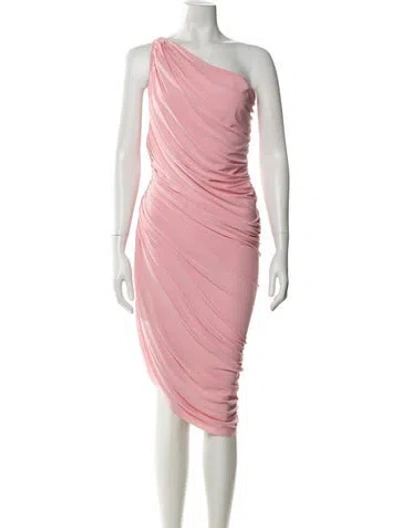 Pre-owned Norma Kamali One-shoulder Midi Length Dress In Pink