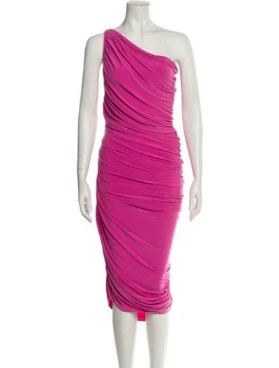 Pre-owned Norma Kamali One-shoulder Midi Length Dress In Pink