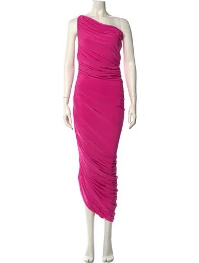 Pre-owned Norma Kamali One-shoulder Midi Length Dress In Pink