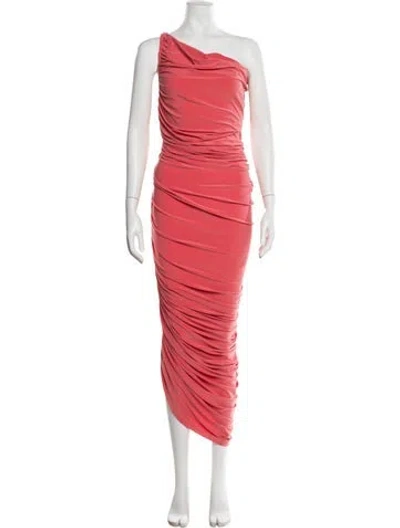 Pre-owned Norma Kamali One-shoulder Midi Length Dress In Pink