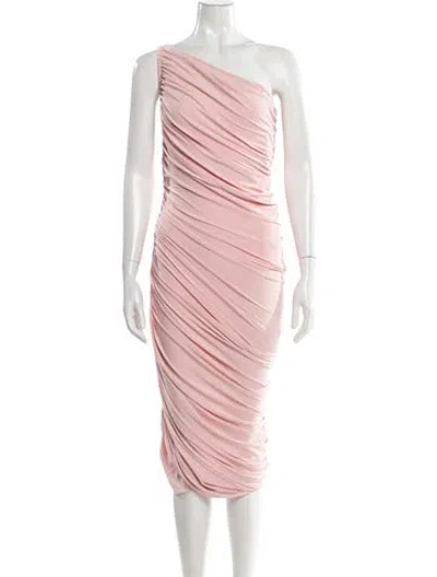 Pre-owned Norma Kamali One-shoulder Midi Length Dress In Pink